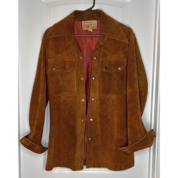 Vintage Blockbuster Cowhide Leather Shacket‎ Jacket Unisex Med